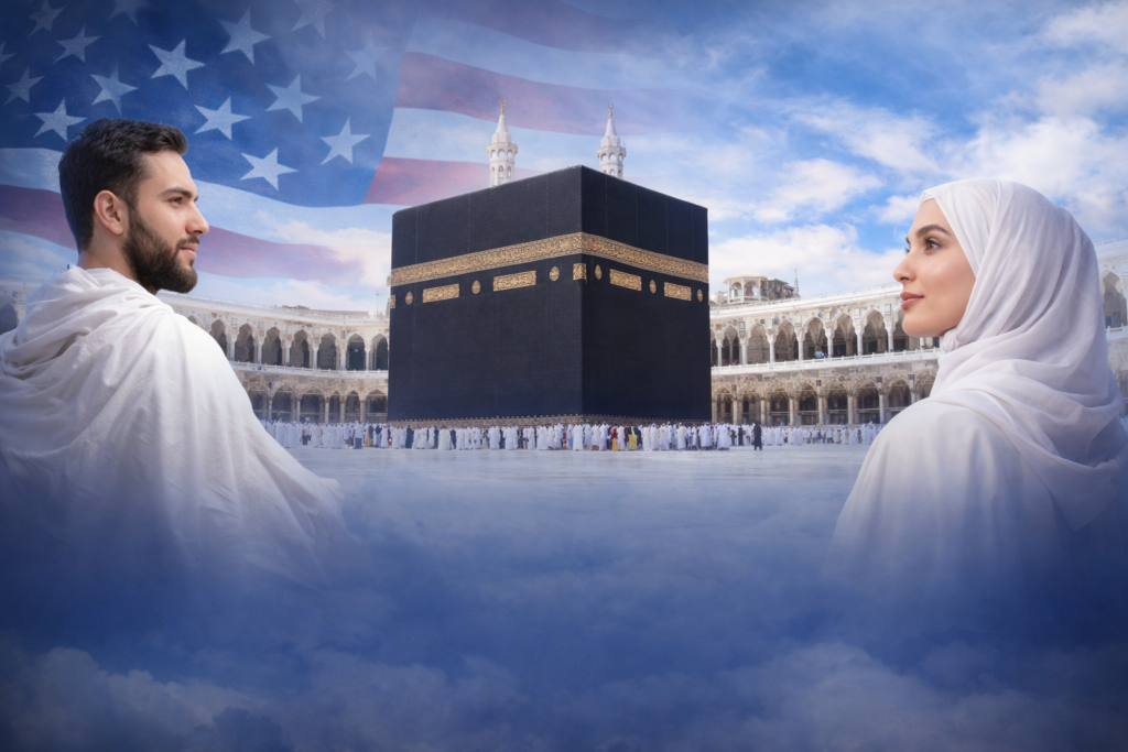 Hajj and Umrah travel guide USA pilgrims at Kaaba