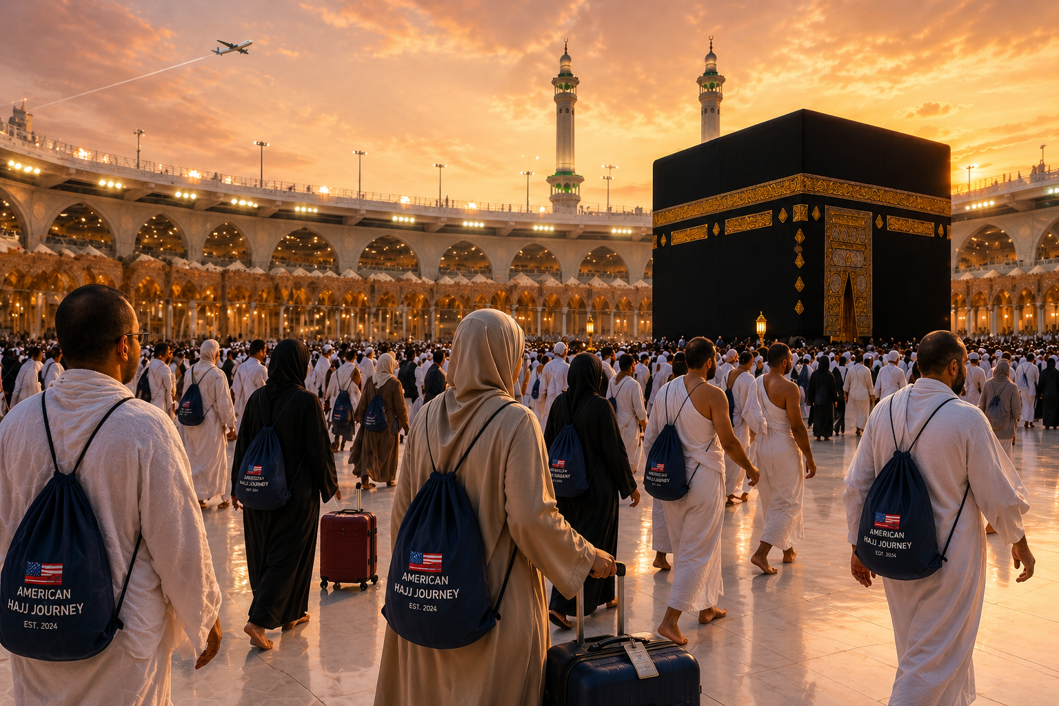 Best Hajj packages 2027 from USA by Latif Travels USA with pilgrims performing Tawaf in Mocca